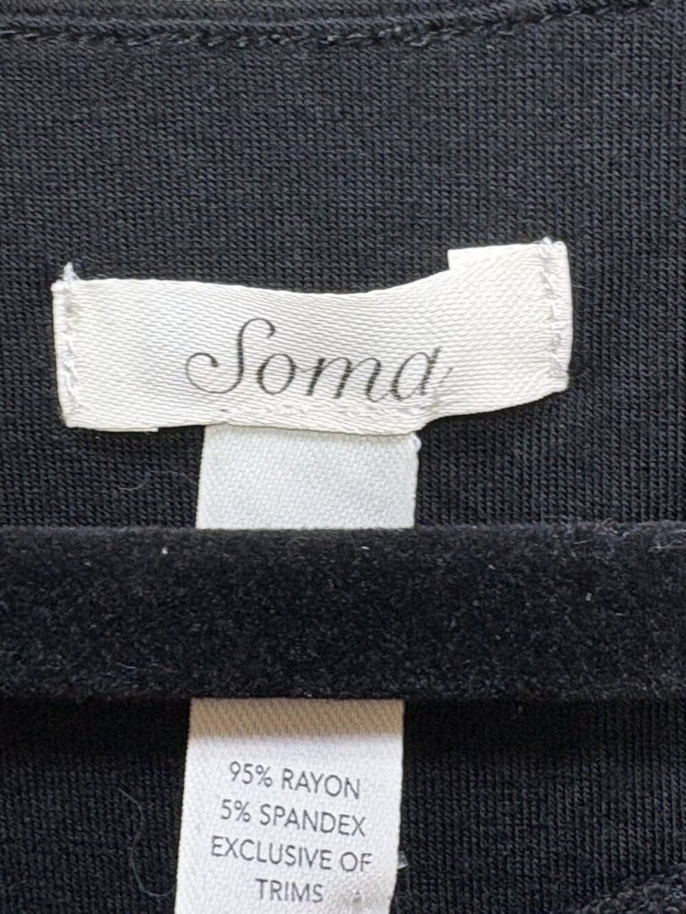 Soma Women's Dress Large Large Black Embroidered Long Sleeveless Rayon Blend NWT - Picture 12 of 13